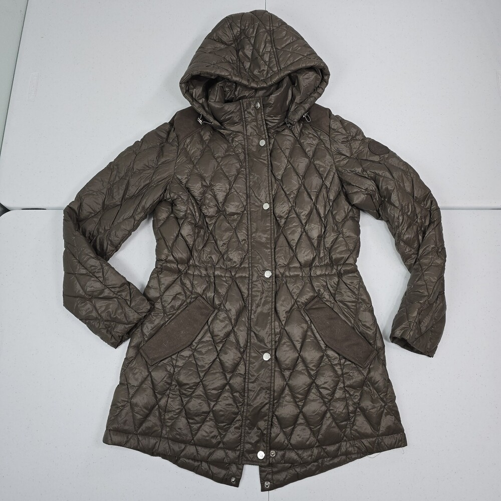 Ralph Lauren Women M Taupe Fishtail Parka Packable Duck Down Puffer Jacket Polo